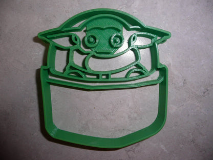 6x Baby Yoda Grogu In Pod Fondant Cutter Cupcake Topper Size 1.75 Inch FD3302