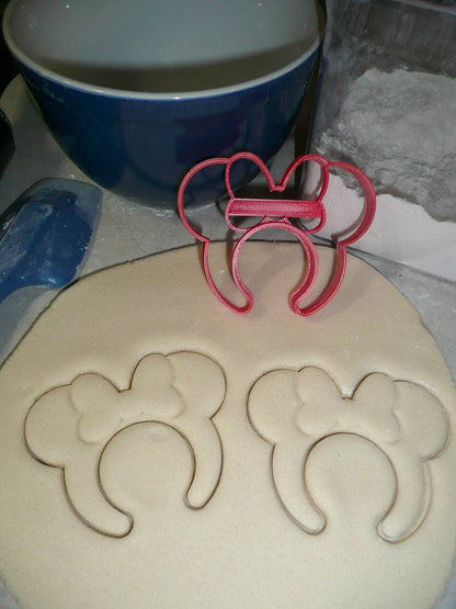Minnie Mouse Ears Headband With Bow Cartoon Character Cookie Cutter USA PR3309