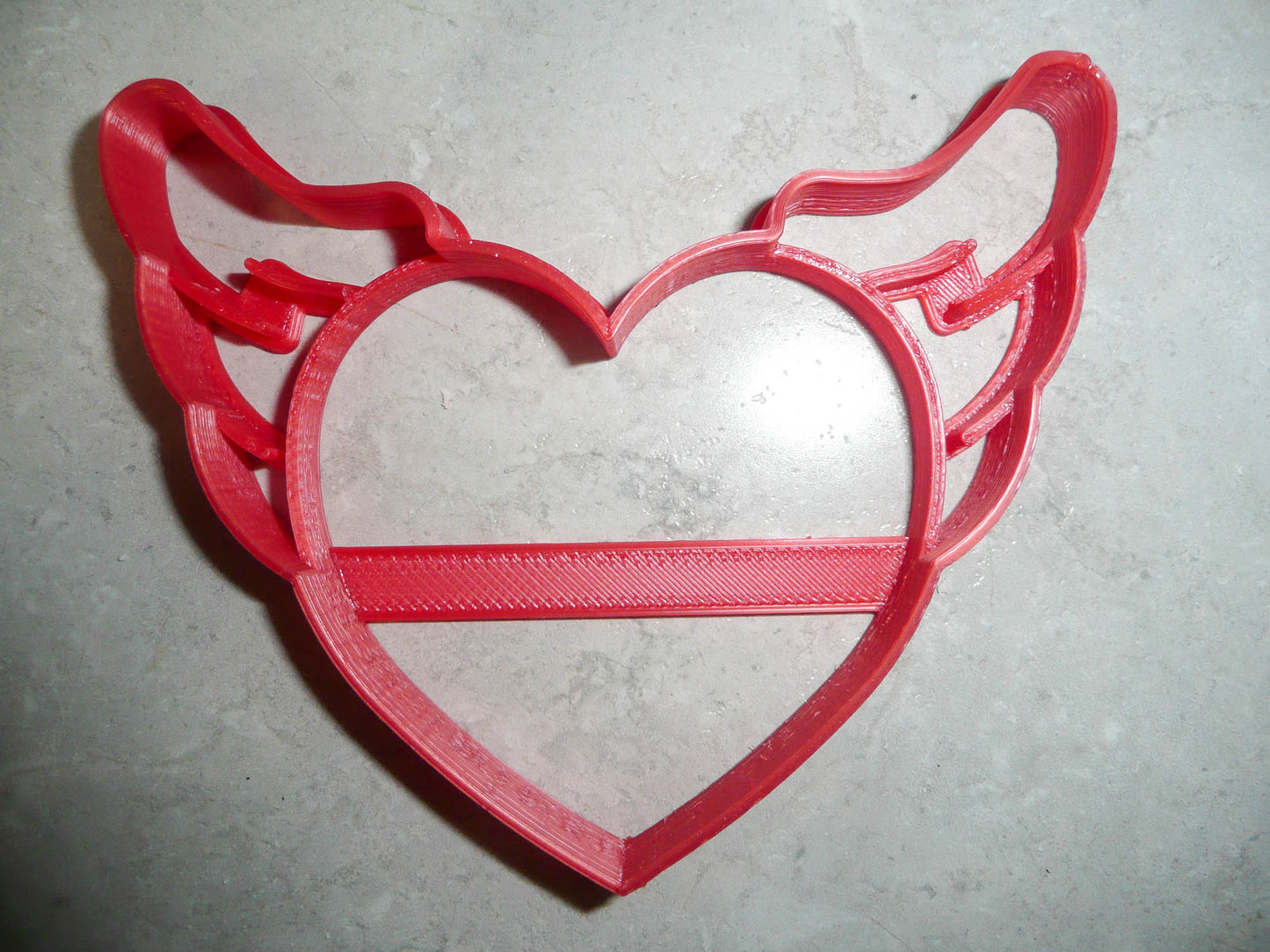 6x Heart With Angel Wings Fondant Cutter Cupcake Topper 1.75 IN USA FD3324