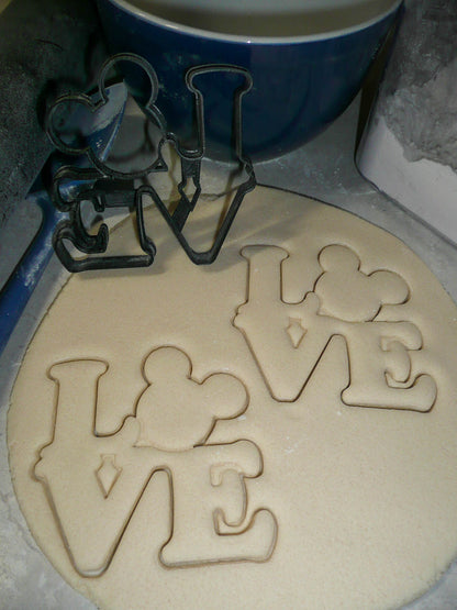 Mickey Mouse Head Love Word Letters Valentine Wedding Cookie Cutter USA PR3326