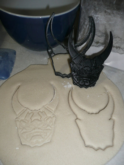 Oni Mask Japanese Samurai Horns Set of 2 Stamp With Cookie Cutter USA PR2308