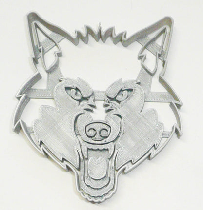 6x Wolf Face Detailed Fondant Cutter Cupcake Topper 1.75 IN USA FD3382