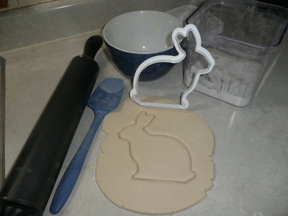 Large Size Easter Bunny Rabbit Sitting Outline Cookie Cutter Made in USA PR217