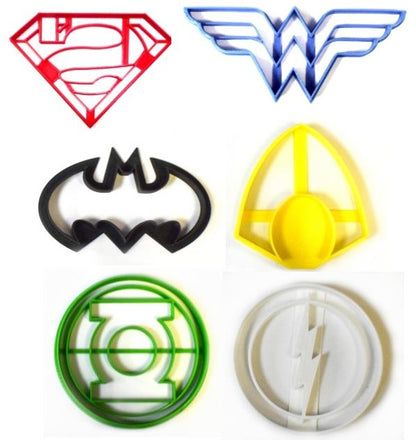 Justice League Superheroes Logos DC Comics Set Of 6 Cookie Cutters USA PR1001