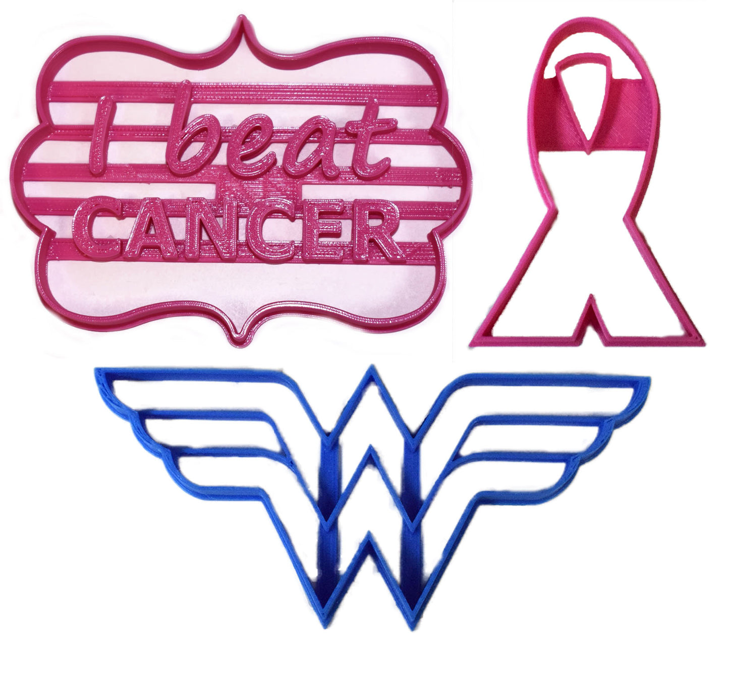 Cancer Survivors Are Superheroes Wonder Woman Set Of 3 Cookie Cutters USA PR1021