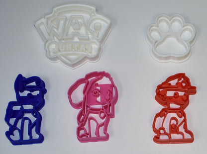 Paw Patrol Dogs Rescue Pups Chase Marshall Set Of 5 Cookie Cutters USA PR1049