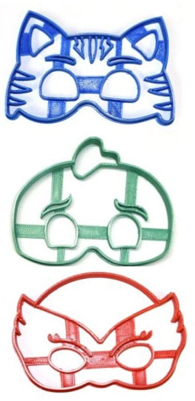 PJ Masks Detailed Kids Cartoon Superheroes Set Of 3 Cookie Cutters USA PR1053