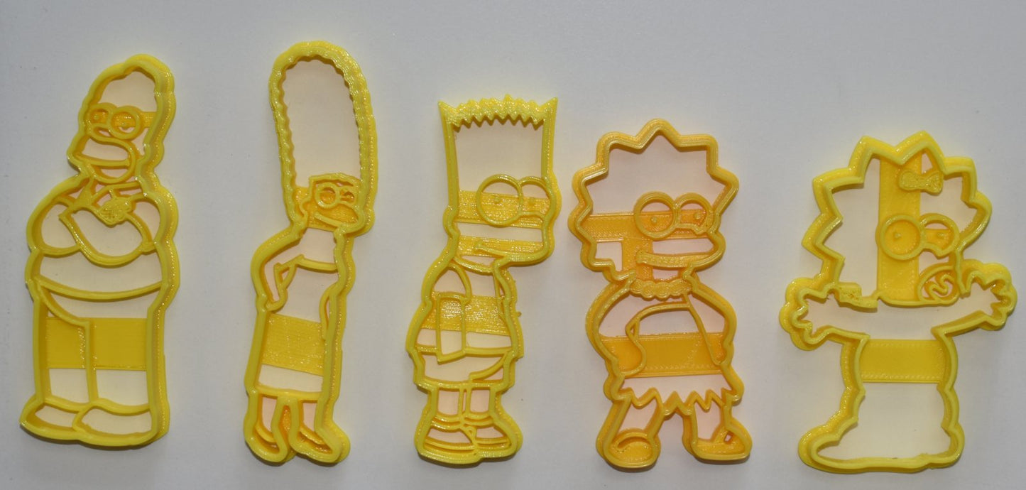 The Simpsons TV Show Cartoon Characters Set Of 5 Cookie Cutters USA PR1059