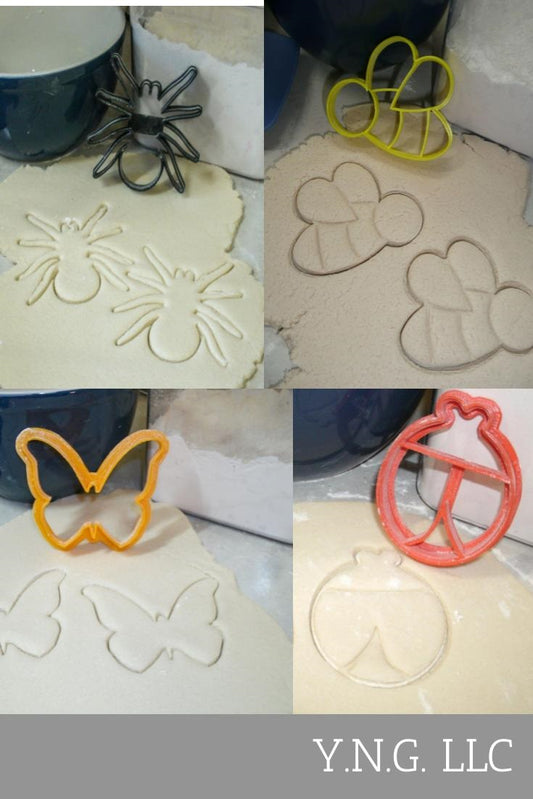 Insects Bugs Ladybug Bee Butterfly Spider Set Of 4 Cookie Cutters USA PR1061