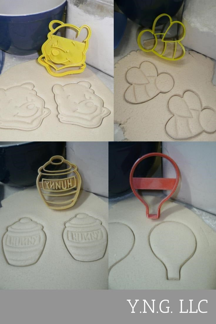 Winnie The Pooh Bee Hunny Honey Pot Balloon Set Of 4 Cookie Cutters USA PR1064