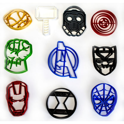 Avengers Infinity War Marvel Character Logos Set Of 10 Cookie Cutters USA PR1089