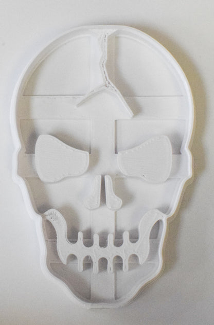 6x Cracked Skull Halloween Fondant Cutter Cupcake Topper Size 1.75" USA FD114