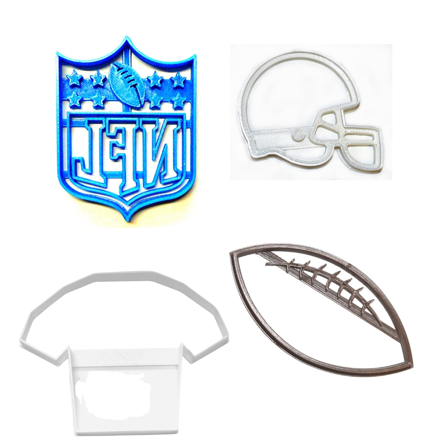 NFL Themed Favorite Football Player Set of 4 Cookie Cutters Made in USA PR1154