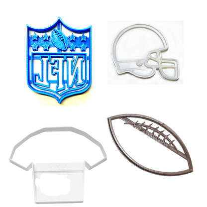 NFL Themed Favorite Football Player Set of 4 Cookie Cutters Made in USA PR1154