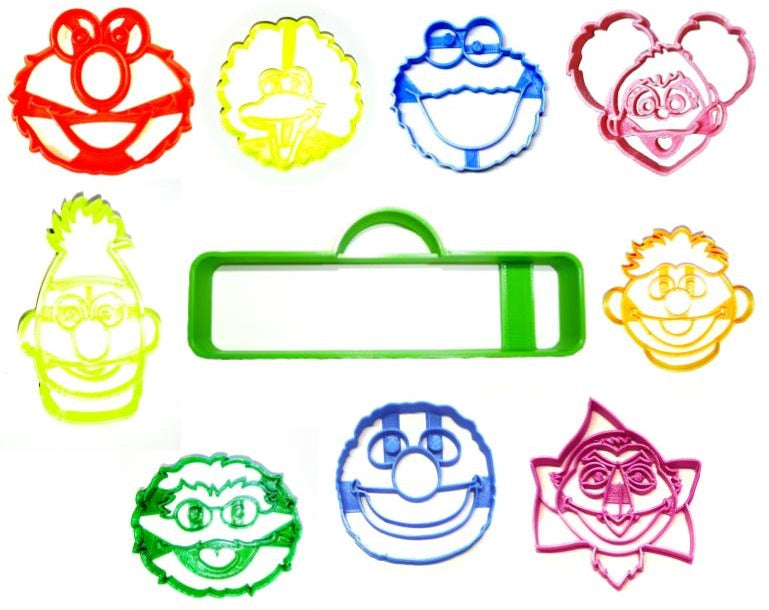 Sesame Street Muppet Character Faces Set Of 10 Cookie Cutters USA PR1176