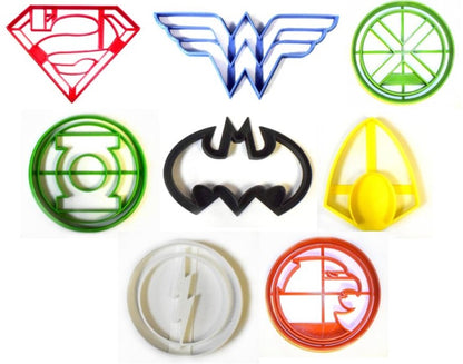 Justice League Superheros DC Comics Logos Set Of 8 Cookie Cutters USA PR1181