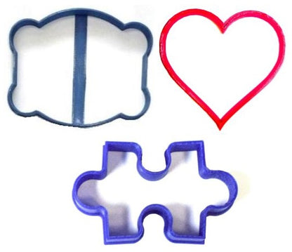 I Love You To Pieces Puzzle Piece of My Heart Set of 3 Cookie Cutters USA PR1216
