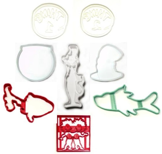 Cat In The Hat Dr Seuss Thing 1 2 Red Fish Set of 8 Cookie Cutters USA PR1248