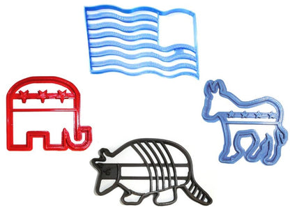 Election Politics Political Campaign Mascots Set Of 4 Cookie Cutters USA PR1337