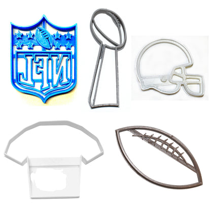 Super Bowl Game Day Watch Party Set Of 5 Cookie Cutters Made in USA PR1456