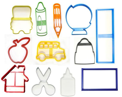 School Supplies Large Kit Set of 12 Cookie Cutters USA PR1499