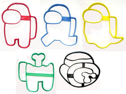 Among Us Crewmate and Imposter Video Game Set Of 5 Cookie Cutters USA PR1544