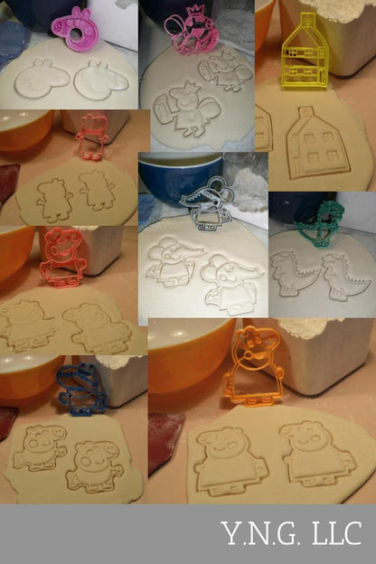 Peppa Pig Family and Friends Kids Cartoon Set Of 9 Cookie Cutters USA PR1550