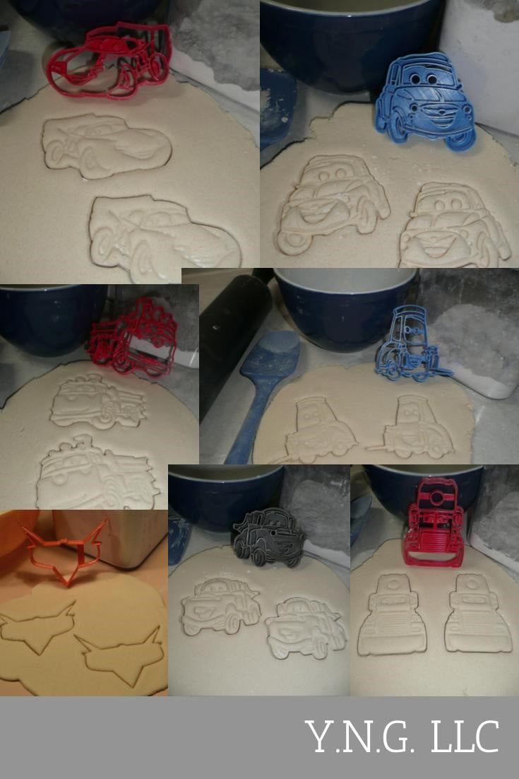 Cars Lightning McQueen Mater Cartoon Set Of 7 Cookie Cutters USA PR1552