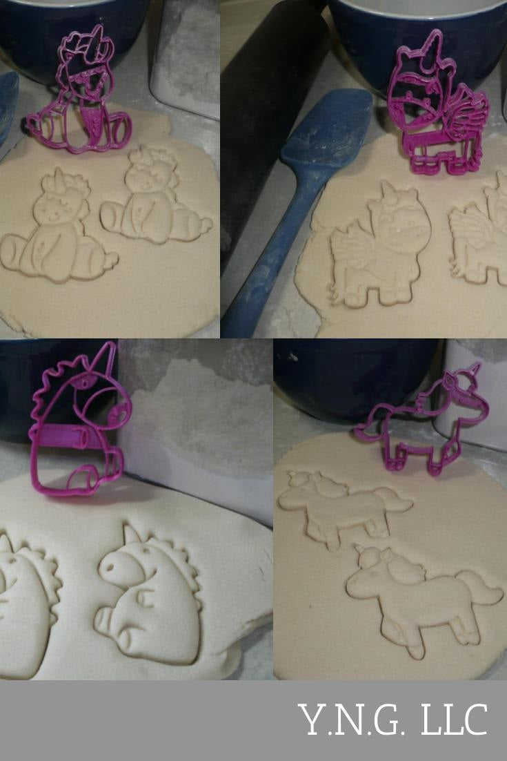 Unicorns Mystical Magical Horses With Horns Set Of 4 Cookie Cutters USA PR1553