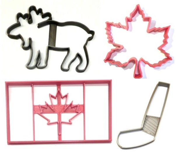 Canada Day Holiday Flag Maple Leaf Hockey Set Of 4 Cookie Cutters USA PR1555