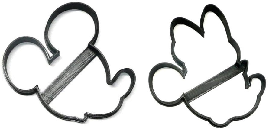 Mickey Minnie Mouse Face Outlines Side Facing Set Of 2 Cookie Cutters USA PR1565