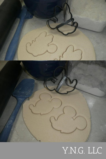 Mickey Minnie Mouse Face Outlines Side Facing Set Of 2 Cookie Cutters USA PR1565