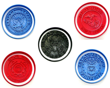 US Military Branches Set Of 10 Cookie Cutters And Stamps USA PR1567