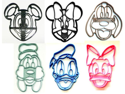 Mickey Minnie and Friends Face Set Of 6 Cookie Cutters USA PR1569