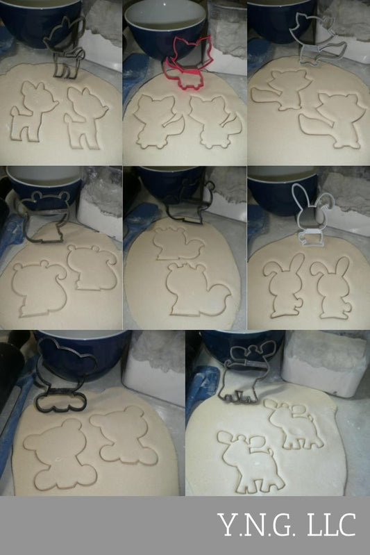 Woodland Creature Forest Animals Outlines Set Of 8 Cookie Cutters USA PR1584