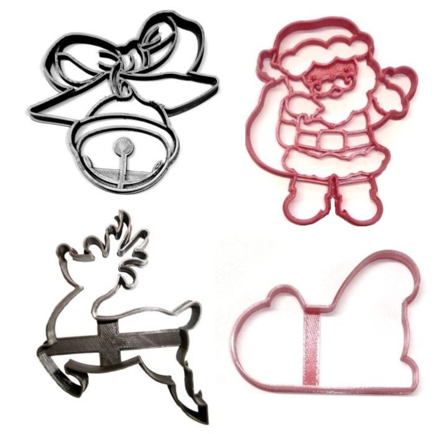 Santa Claus and His Sleigh Reindeer Set Of 4 Cookie Cutters PR1625