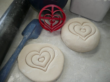 Love Theme Heart Rose Set Of 2 Concha Cutters Bread Stamp USA Made PR1632