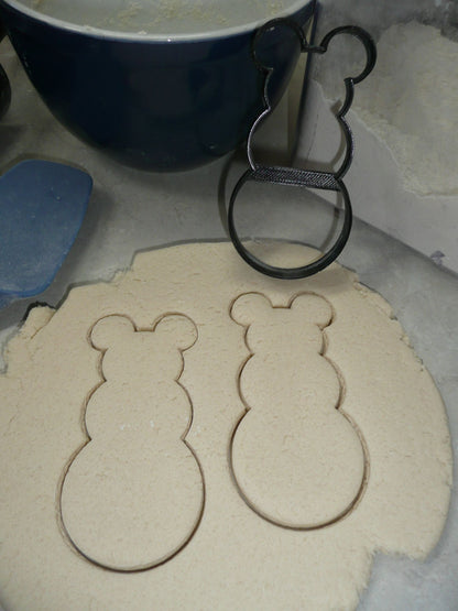Mickey Minnie Mouse Snowmen Outlines Set Of 2 Cookie Cutters Made In USA PR1647