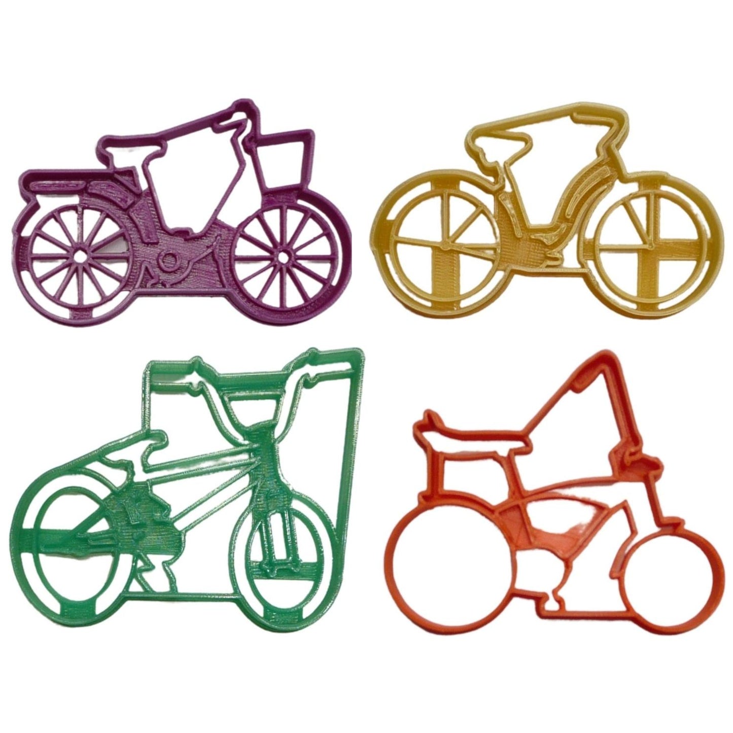 Vintage Retro Style Bikes Bicycles Set Of 4 Cookie Cutters Made In USA PR1668