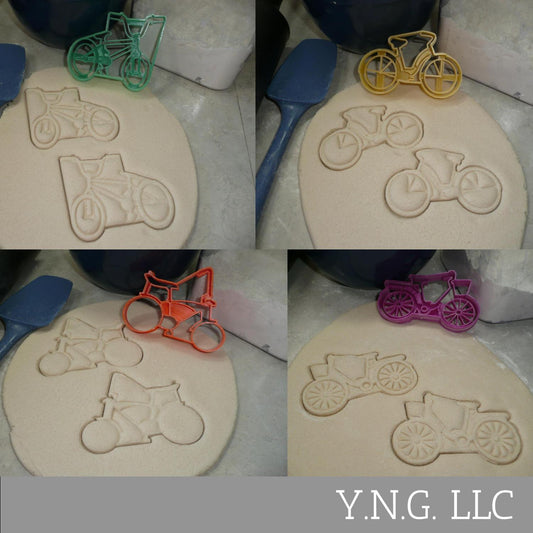 Vintage Retro Style Bikes Bicycles Set Of 4 Cookie Cutters Made In USA PR1668