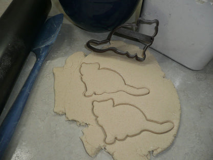 Cat Poses Kitty Face Sitting Laying Set Of 3 Cookie Cutters Made In USA PR1728