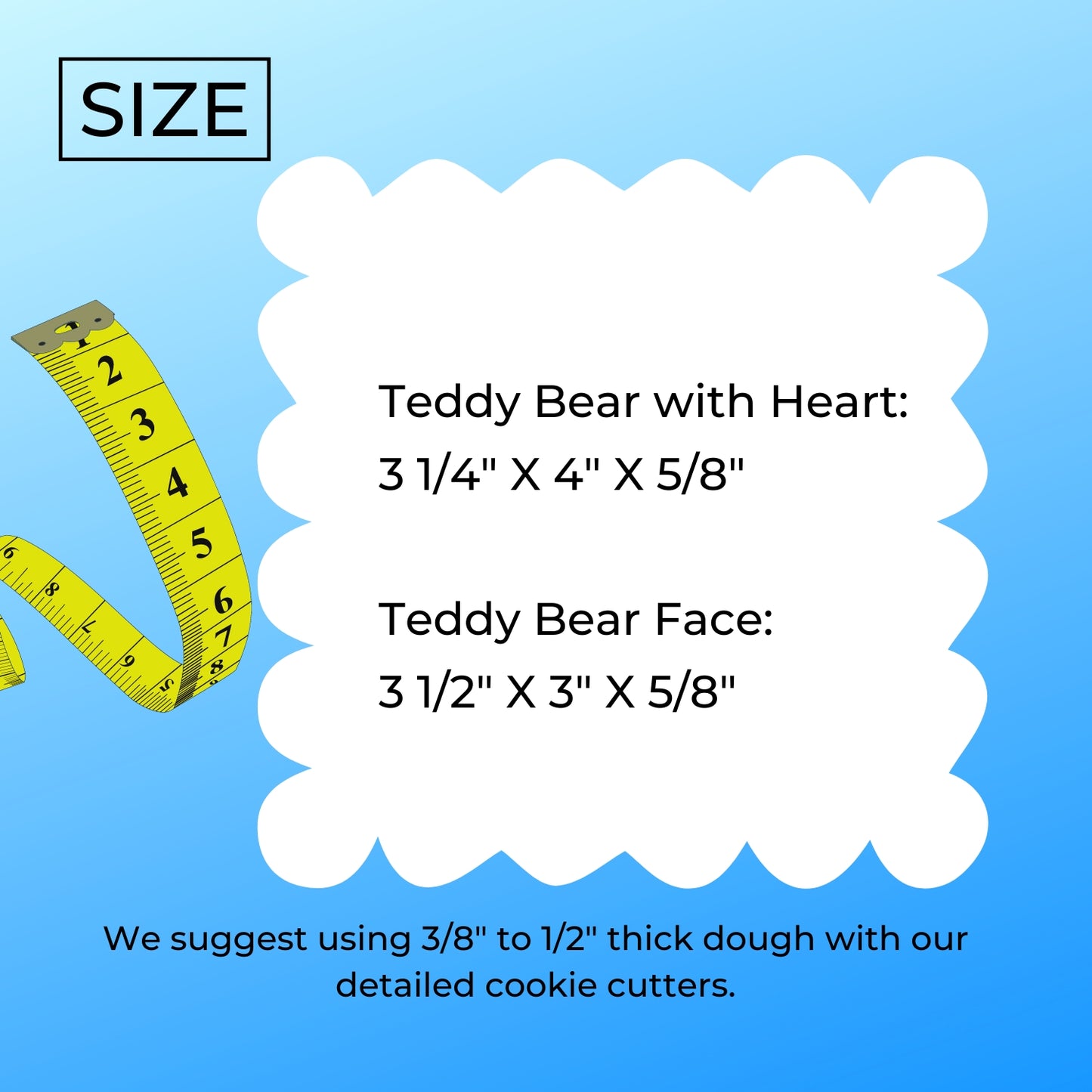 Teddy Bears Baby Shower Plush Toy Set Of 2 Cookie Cutters Made In USA PR1743