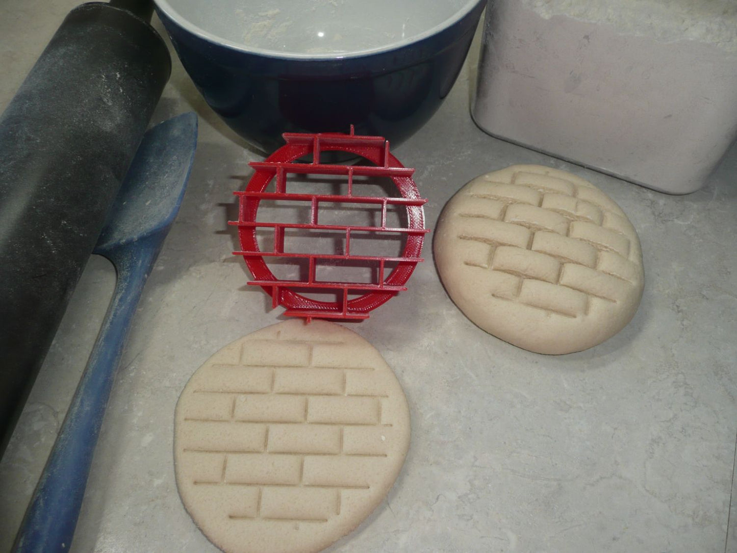 Brick Cobblestone Set Of 2 Sizes Concha Cutters Bread Stamps Made in USA PR1778