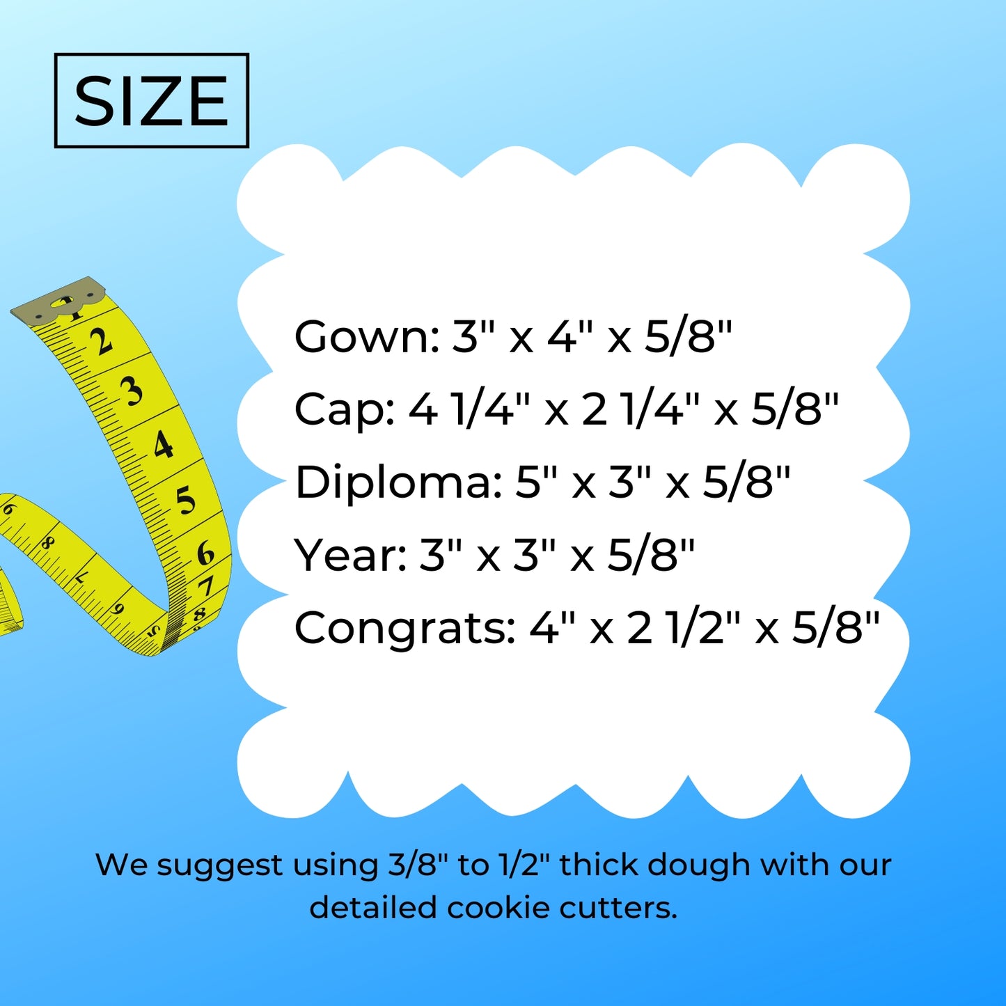 2024 Graduation Cap Gown Diploma Congrats Set Of 5 Cookie Cutters USA PR1799