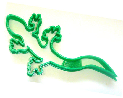 6x Gecko Lizard Fondant Cutter Cupcake Topper 1.75 IN USA FD2145