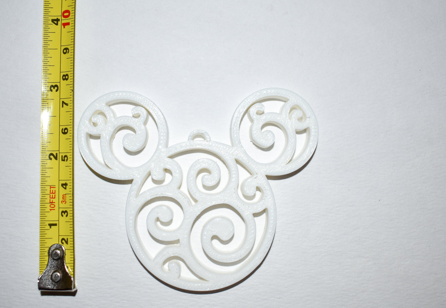 Mickey Head Swirl Design Christmas Ornaments Set Of 3 Yellow Made In USA PR1662