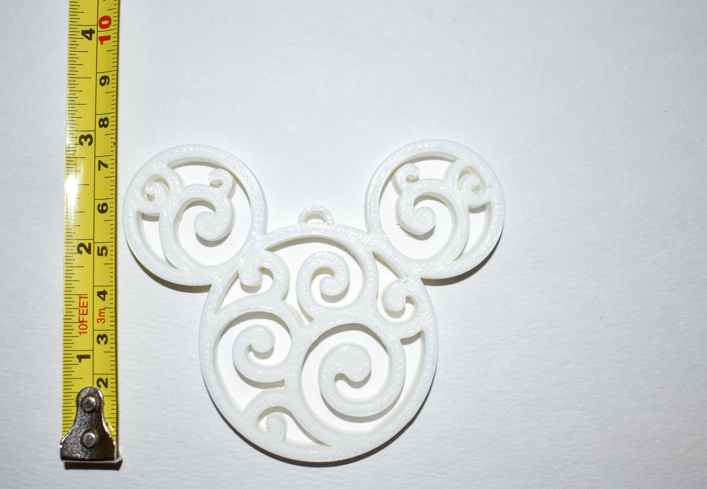 Mickey Head Swirl Design Christmas Ornaments Set Of 3 Gray Made In USA PR1657