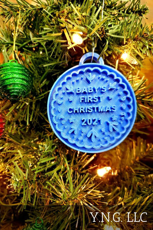 Babys First Christmas 2021 Ornament Christmas Tree Decor Made In USA PR2319