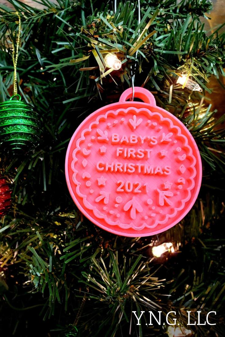 Babys First Christmas 2021 Ornament Christmas Tree Decor Made In USA PR2319