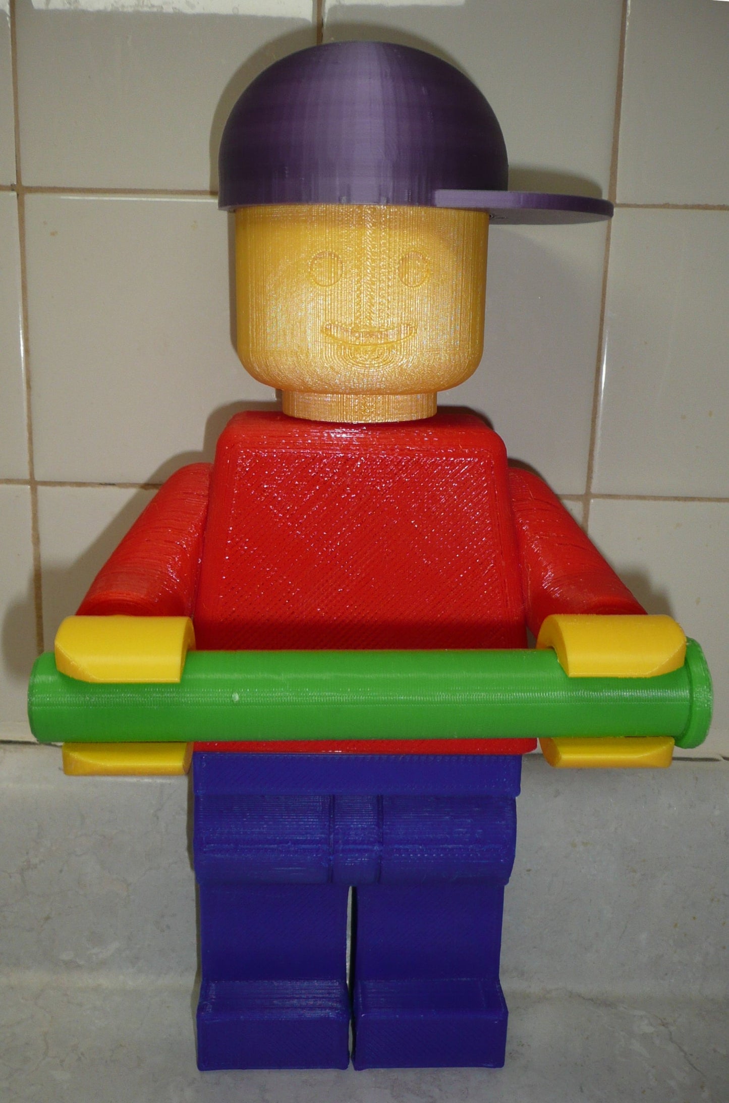 Baseball Hat for Lego Man Toilet Paper Holder Bathroom Mount or Stand USA PR2702
